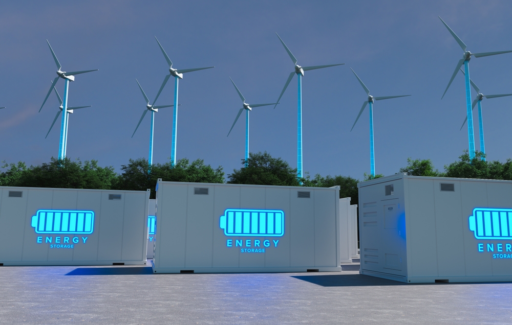 A large battery energy storage system connected to the power grid