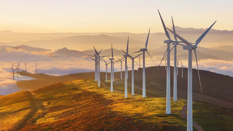 Wind turbines producing clean electricity